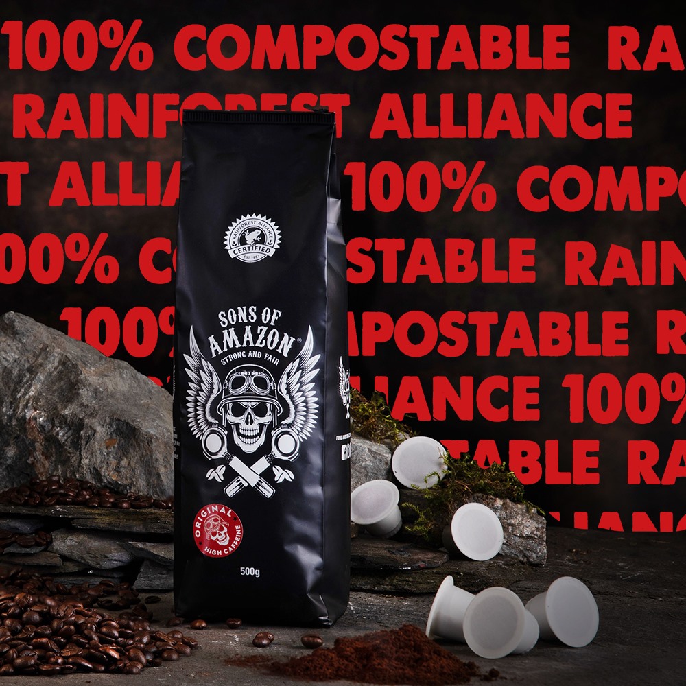 Sons of Amazon Coffee point of sale product display in Australia