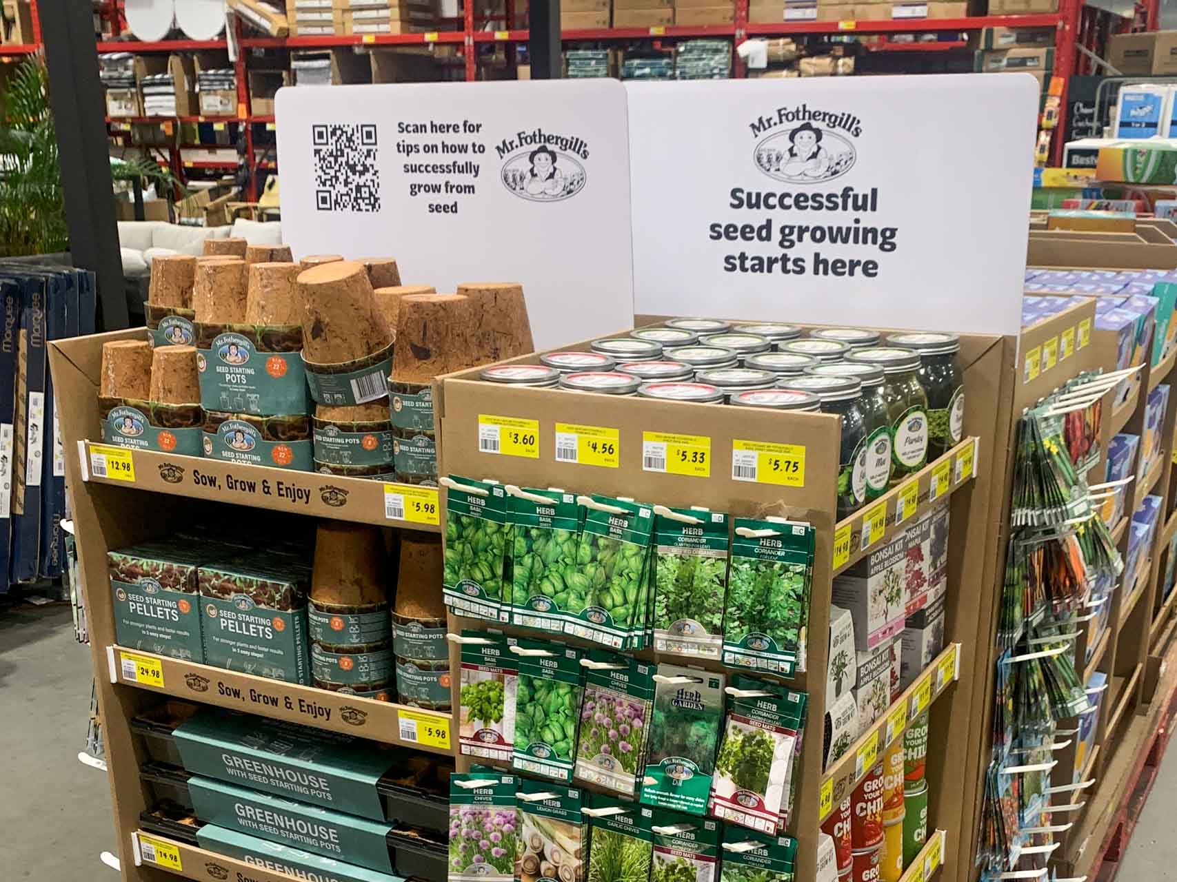 Custom designed cardboard point of sale for Bunnings header