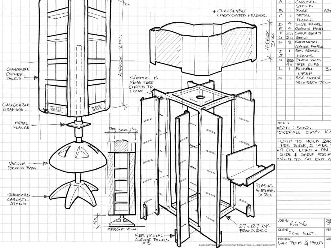 Genesis Retail Displays point of sale custom design idea for a spinning floor stand using sheetmetal to hold products in a retail store Genesis Retail Displays point of sale custom design idea for a spinning floor stand using sheetmetal to hold products in a retail store