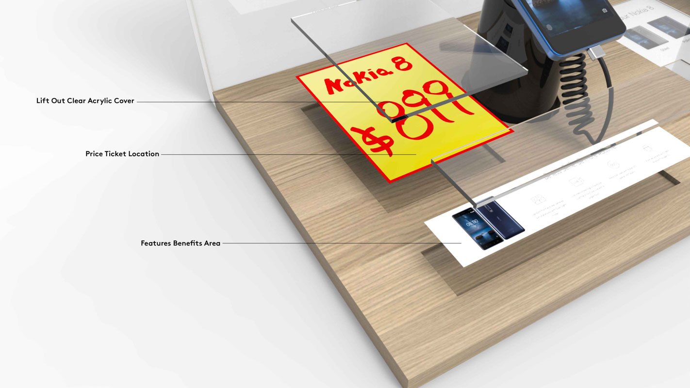 A mobile phone Interactive shelf display for consumer electronics products sold in retail custom designed by Genesis Retail Displays in Australia 3 A mobile phone Interactive shelf display for consumer electronics products sold in retail custom designed by Genesis Retail Displays in Australia 3