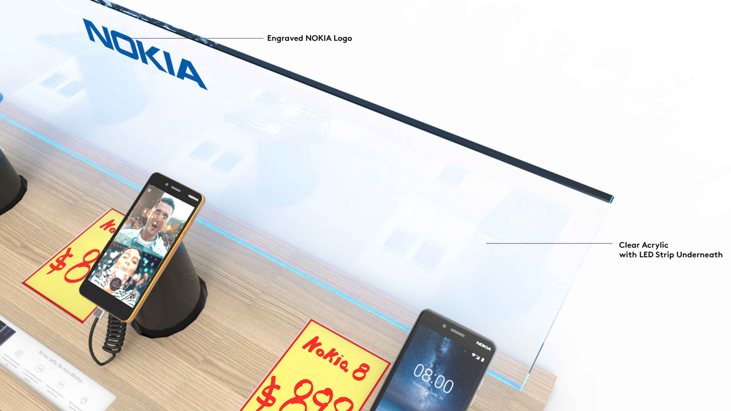 A mobile phone Interactive shelf display for consumer electronics products sold in retail custom designed by Genesis Retail Displays in Australia 5 A mobile phone Interactive shelf display for consumer electronics products sold in retail custom designed by Genesis Retail Displays in Australia 5