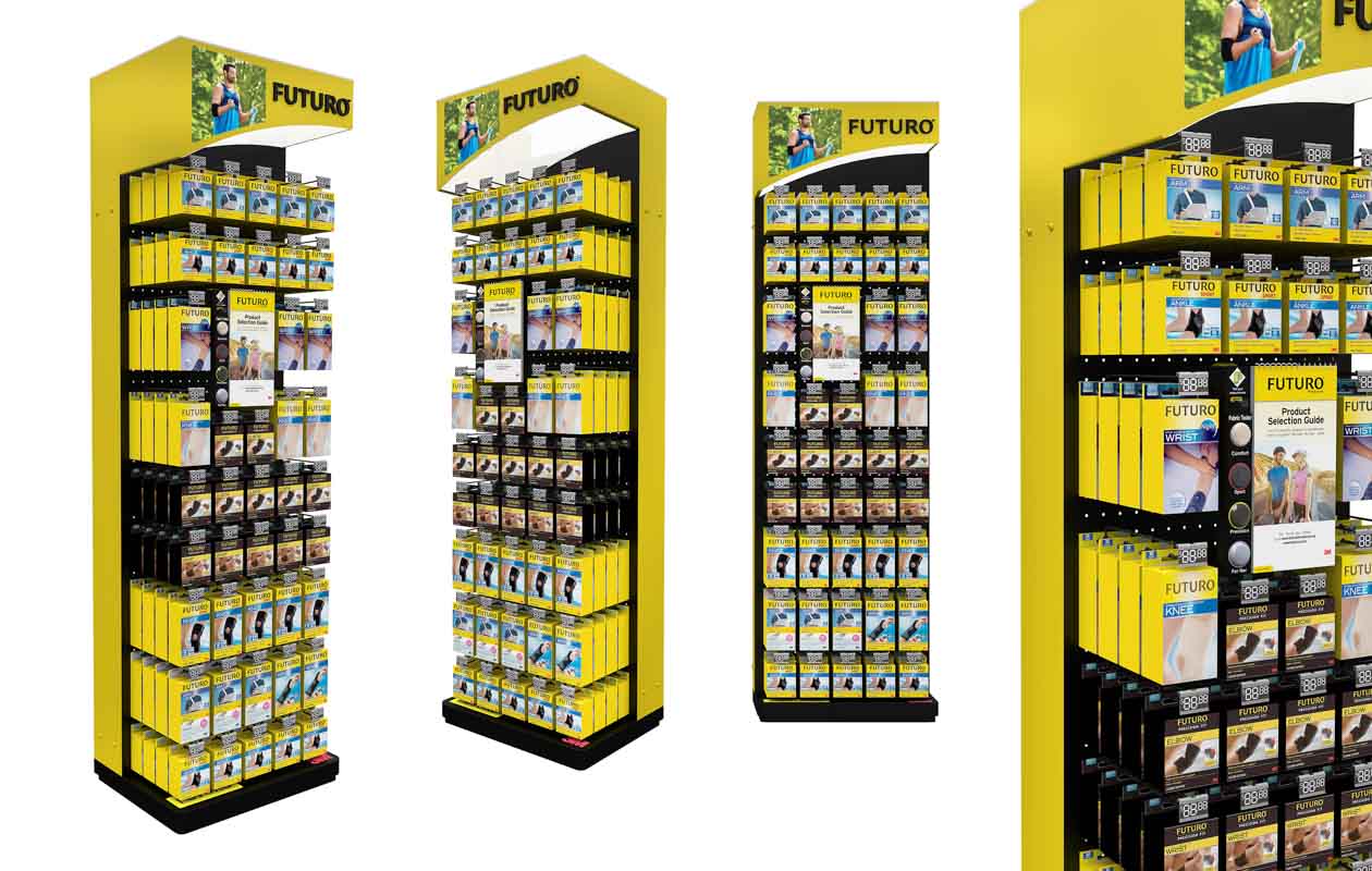 How POS Displays Can Convert More Shoppers to Buy with a product upsell guide designed by Genesis Retail Displays 1 How-POS-Displays-Can-Convert-More-Shoppers-to-Buy-with-a-product-upsell-guide-designed-by-Genesis-Retail-Displays with a permanent stand